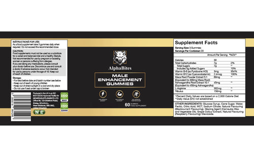 Alpha Bites Gummies – Food Supplement for Men (60 Gummies)