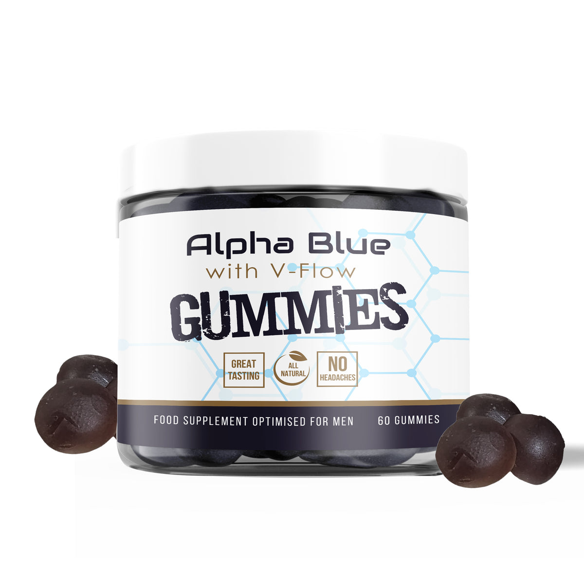Alpha Blue with V-Flow Gummies, Bloodflow Boosting Formula, 60 Gummies ...