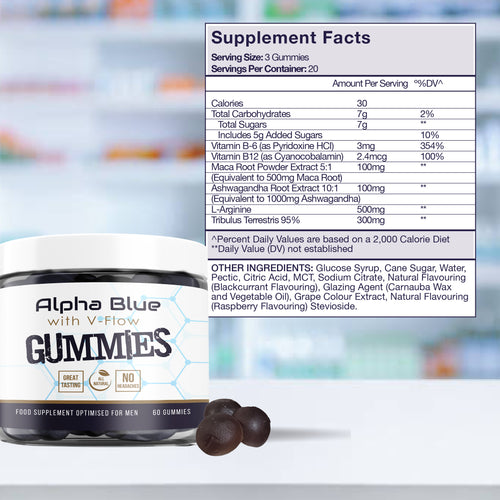 Alpha Blue with V-Flow – Food Supplement Gummies (60 Gummies)