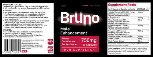 Bruno – Men’s Wellness Food Supplement Capsules (60 Capsules)