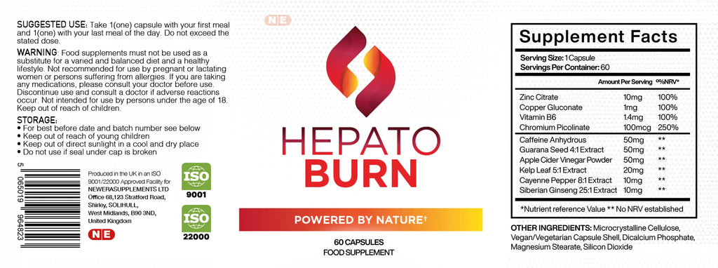 Hepato Burn Vegan Food Supplement, 60 Capsules
