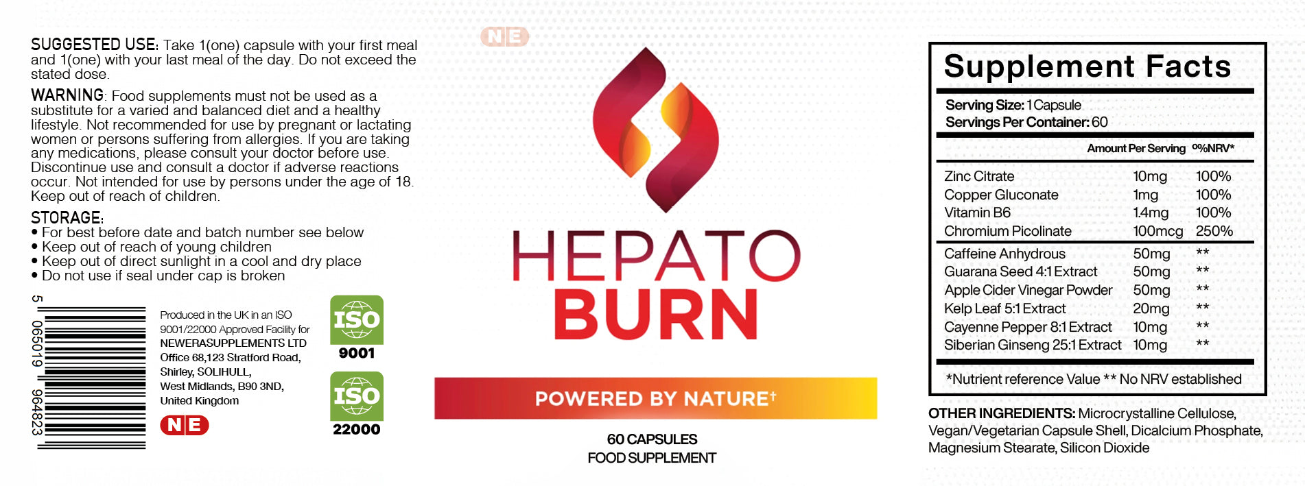 Hepato Burn Vegan Food Supplement, 60 Capsules