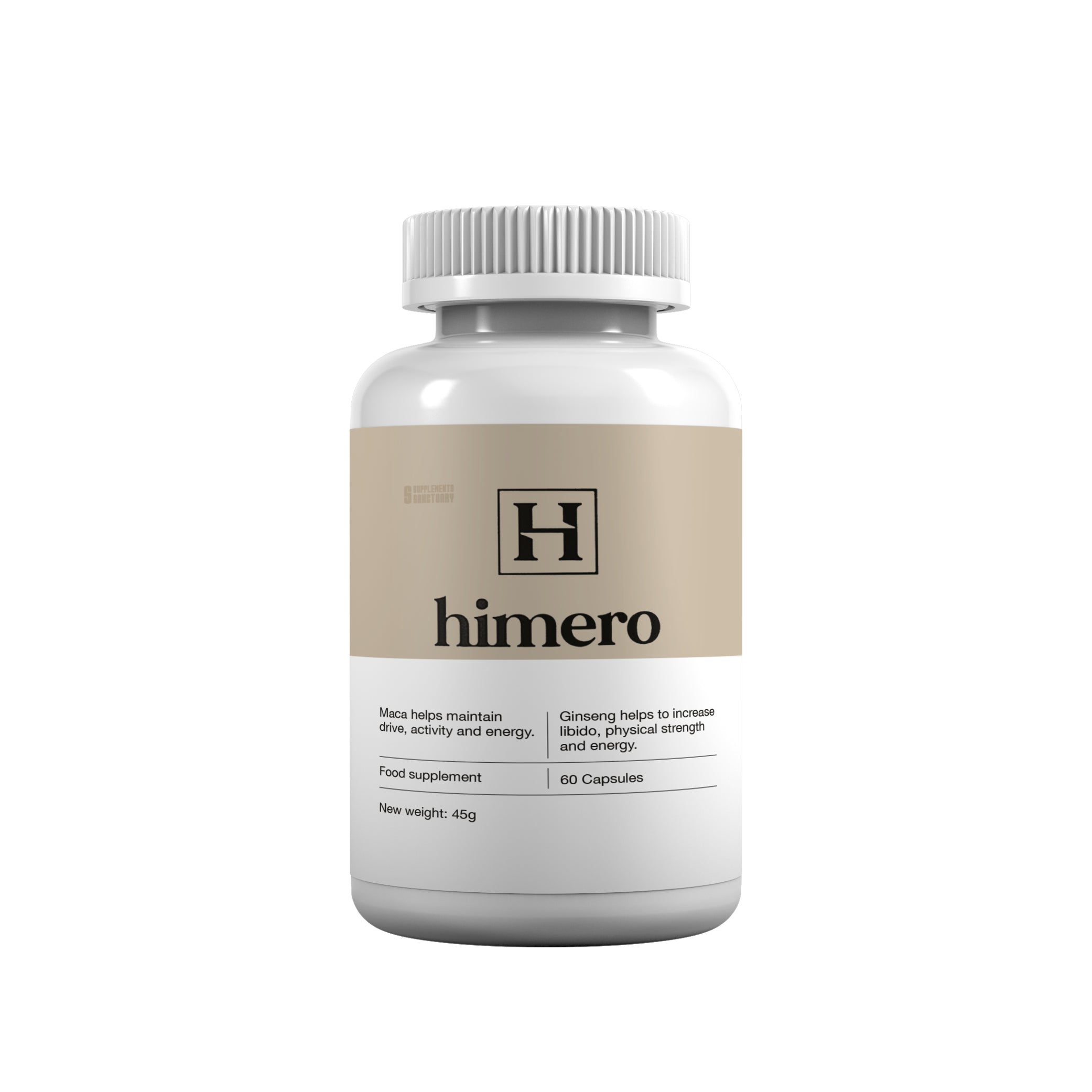 Himero Male Vitality Support Capsules with Tribulus, Maca and Ginseng, 60 Capsules