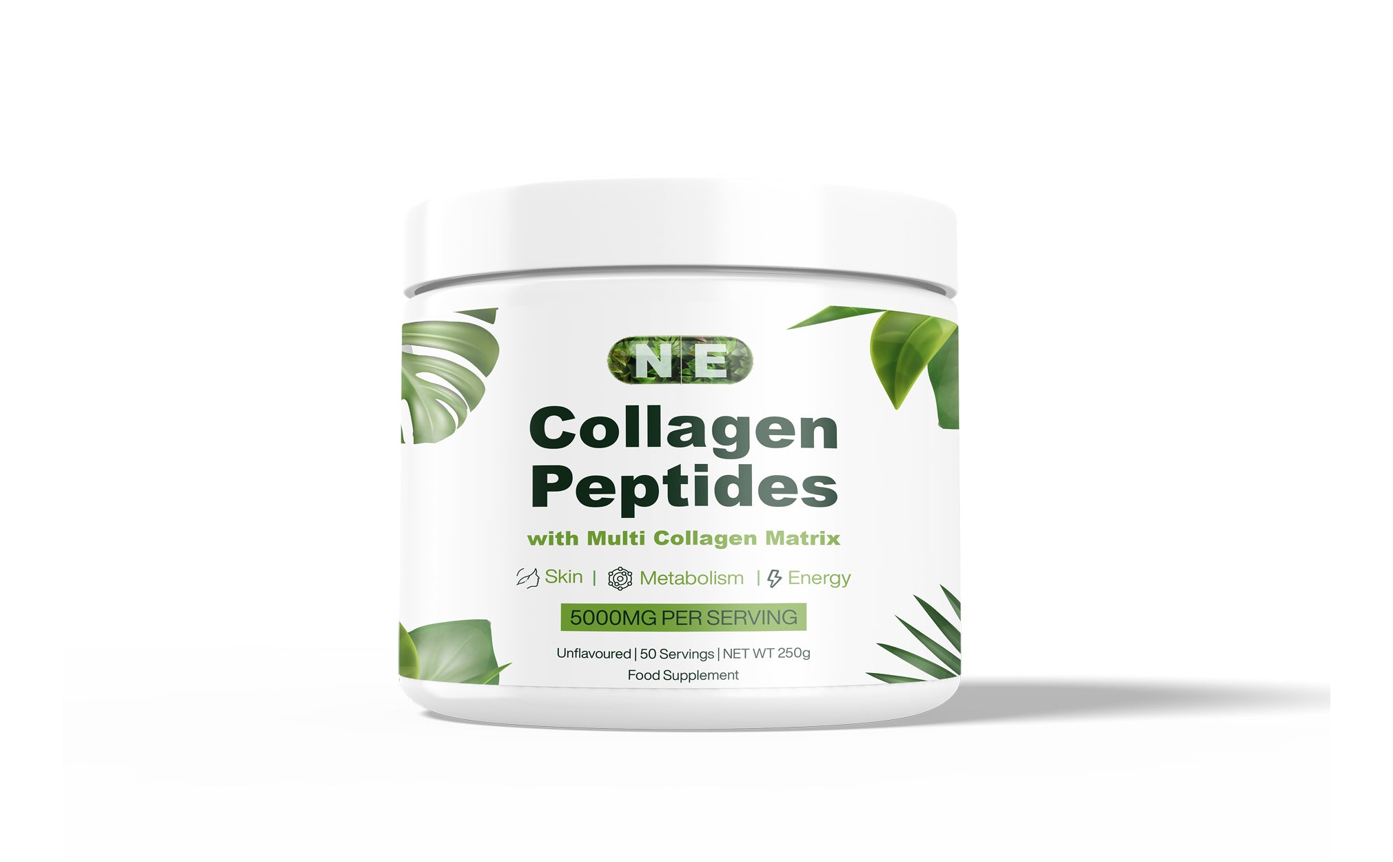 Collagen Peptides – 5000mg per Serving, Unflavoured Food Supplement
