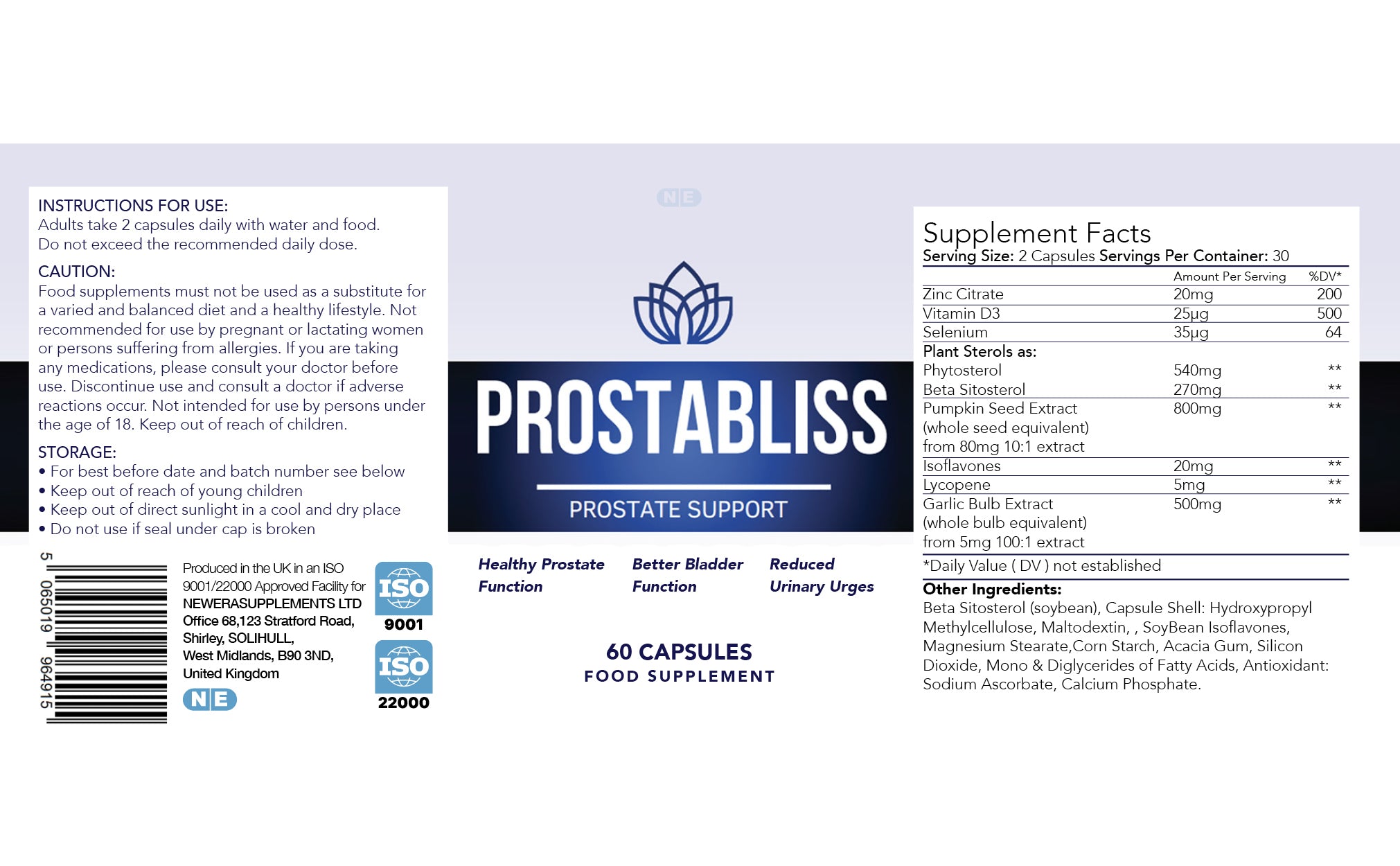Prostabliss – Food Supplement Capsules (60 Capsules)