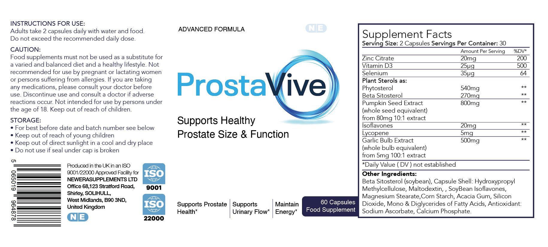 Prostavive – Food Supplement Capsules (60 Capsules)