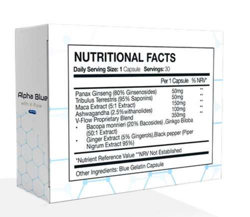 Alpha Blue with V Flow – Food Supplement Capsules for Men (30 Capsules)